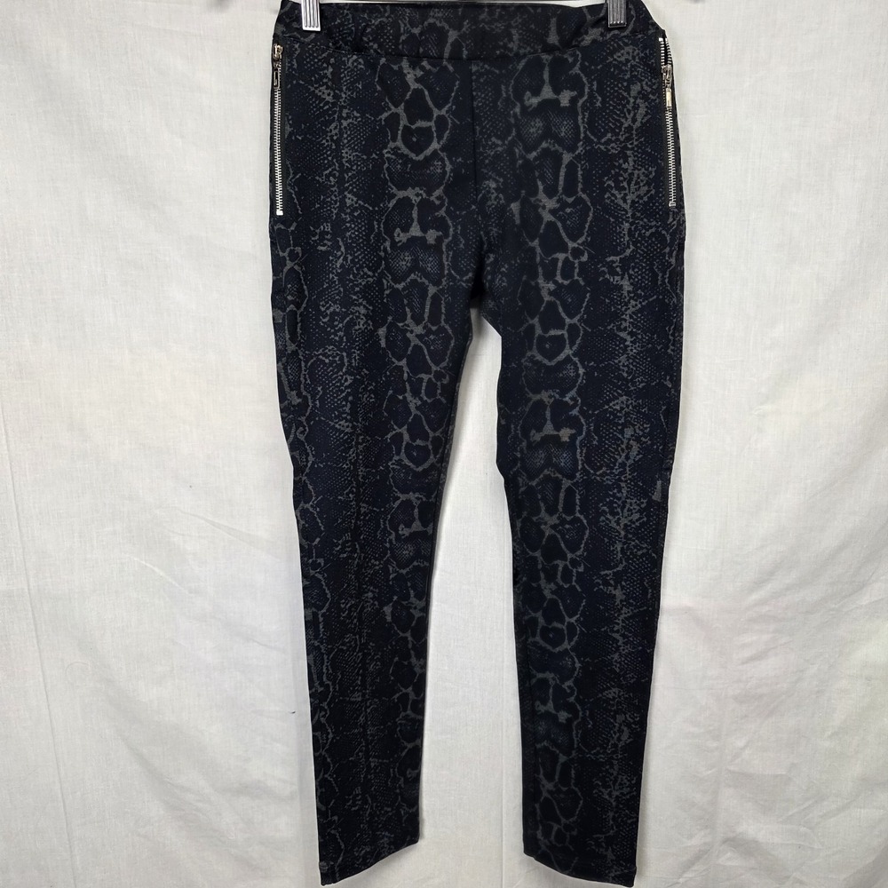 Anatomie Pants Size S Blue Black Animal Print Shamira Leggings